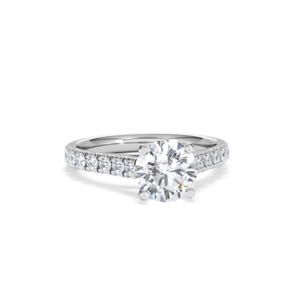 Natalia Lab Diamond Engagement Side Stone Ring Platinum 2.00CT F/VS1