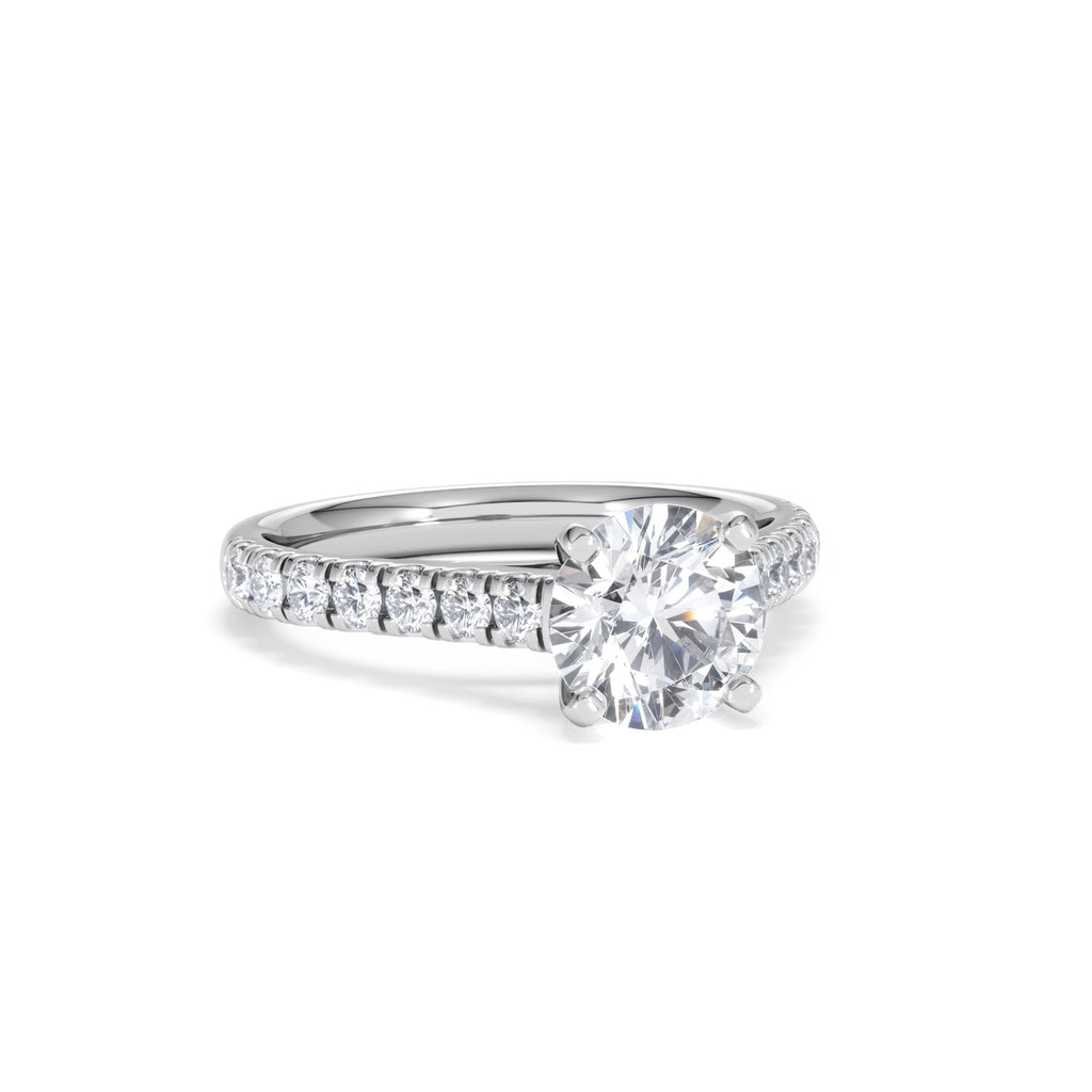 Natalia Lab Diamond Engagement Side Stone Ring Platinum 2.00CT F/VS1