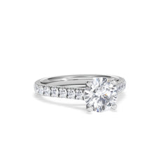 Natalia Lab Diamond Engagement Side Stone Ring Platinum 2.00CT F/VS1