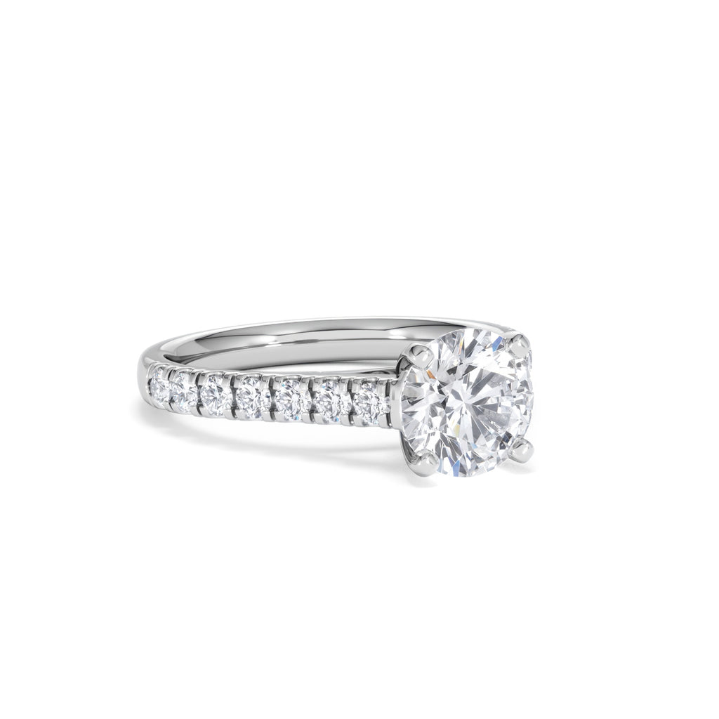 Natalia Lab Diamond Engagement Side Stone Ring Platinum 2.00CT F/VS1