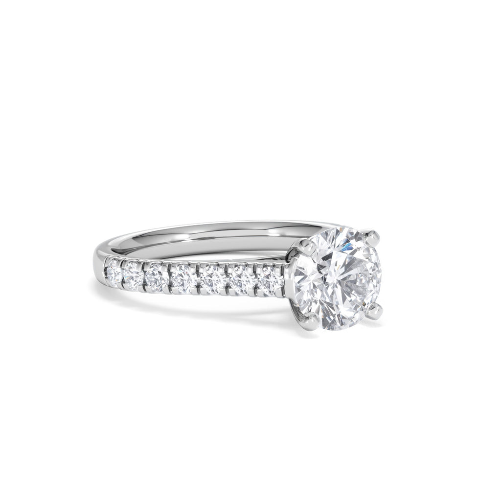 Natalia Lab Diamond Engagement Side Stone Ring Platinum 2.00CT F/VS1