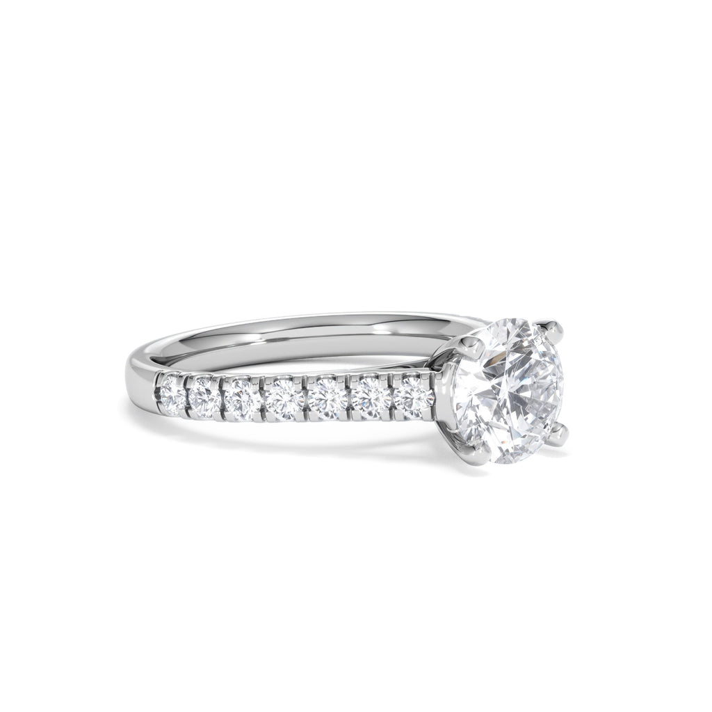 Natalia Lab Diamond Engagement Side Stone Ring Platinum 2.00CT F/VS1