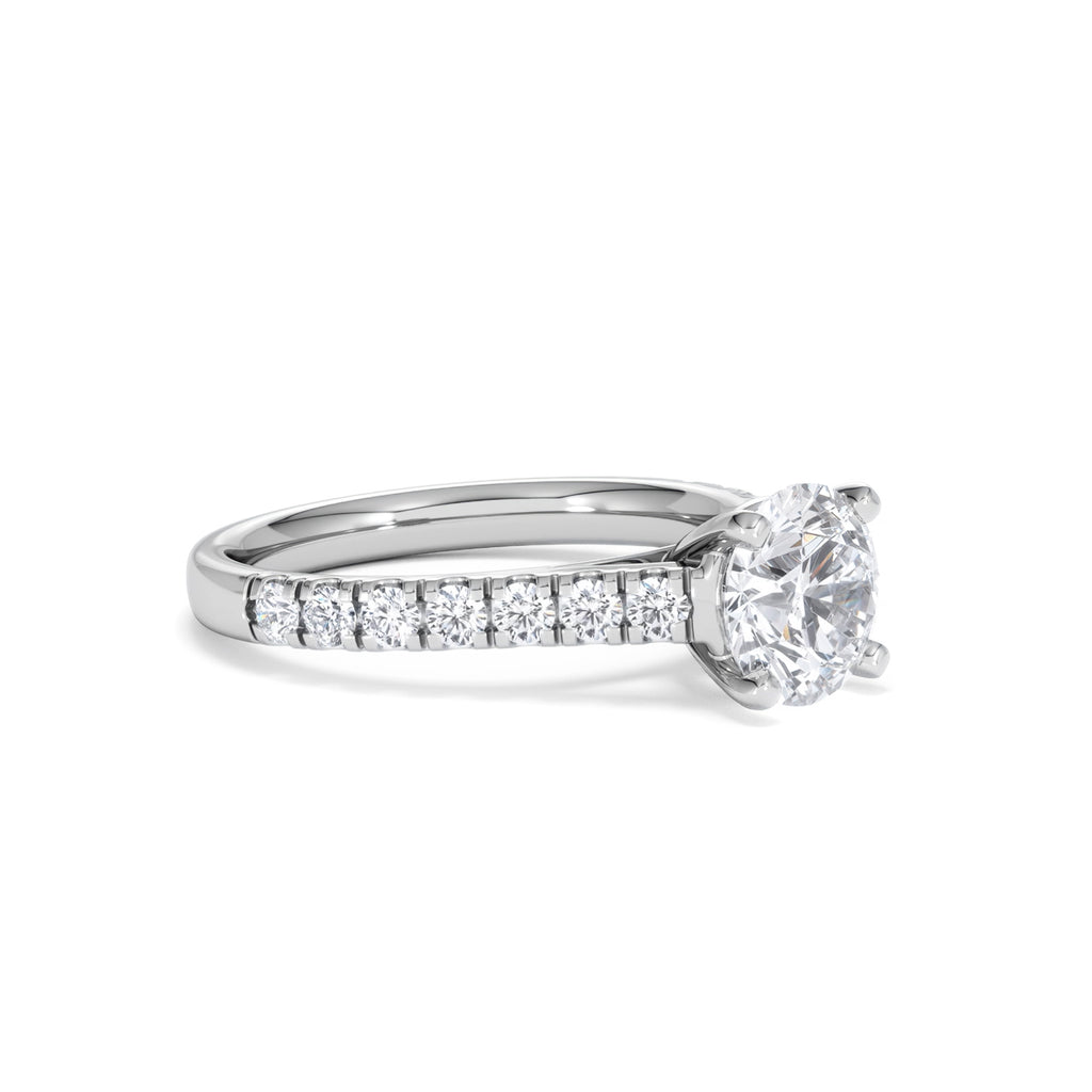 Natalia Lab Diamond Engagement Side Stone Ring Platinum 2.00CT F/VS1