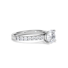 Natalia Lab Diamond Engagement Side Stone Ring Platinum 2.00CT F/VS1