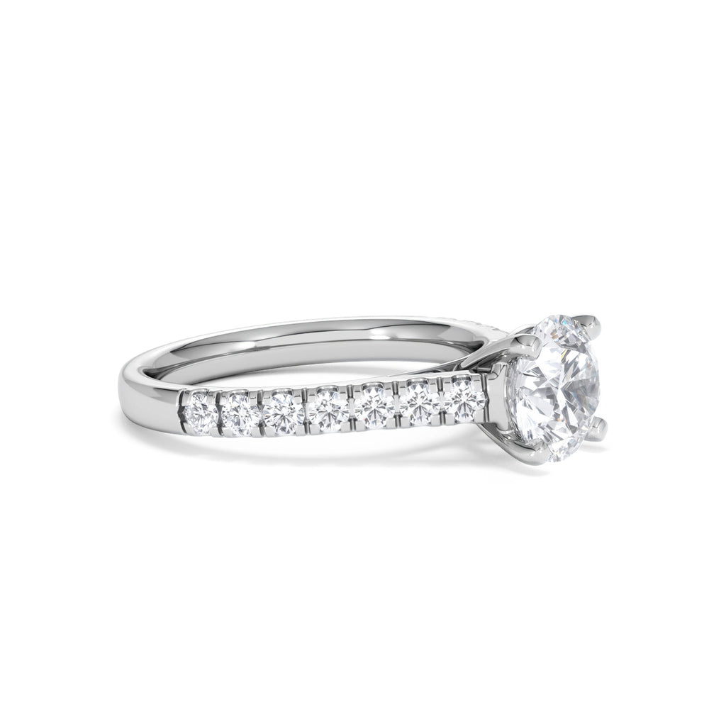 Natalia Lab Diamond Engagement Side Stone Ring Platinum 2.00CT F/VS1