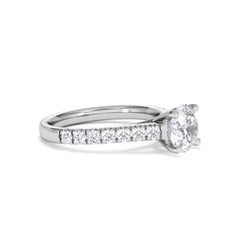Natalia Lab Diamond Engagement Side Stone Ring Platinum 2.00CT F/VS1