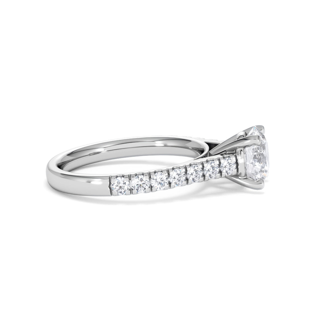 Natalia Lab Diamond Engagement Side Stone Ring Platinum 2.00CT F/VS1