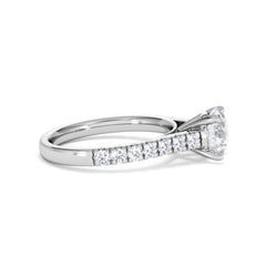Natalia Lab Diamond Engagement Side Stone Ring Platinum 2.00CT F/VS1