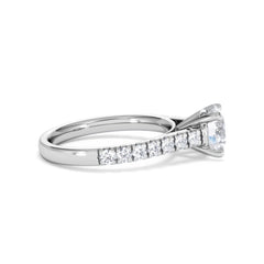 Natalia Lab Diamond Engagement Side Stone Ring Platinum 2.00CT F/VS1