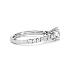 Natalia Lab Diamond Engagement Side Stone Ring Platinum 2.00CT F/VS1