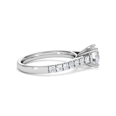 Natalia Lab Diamond Engagement Side Stone Ring Platinum 2.00CT F/VS1