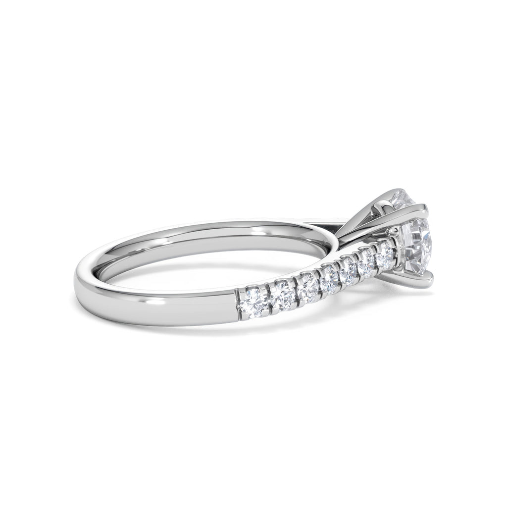 Natalia Lab Diamond Engagement Side Stone Ring Platinum 2.00CT F/VS1
