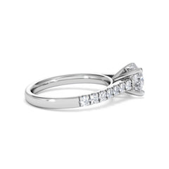 Natalia Lab Diamond Engagement Side Stone Ring Platinum 2.00CT F/VS1