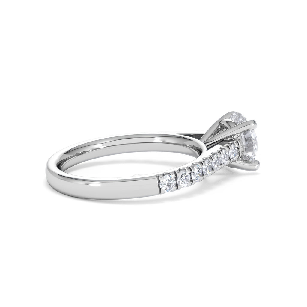 Natalia Lab Diamond Engagement Side Stone Ring Platinum 2.00CT F/VS1
