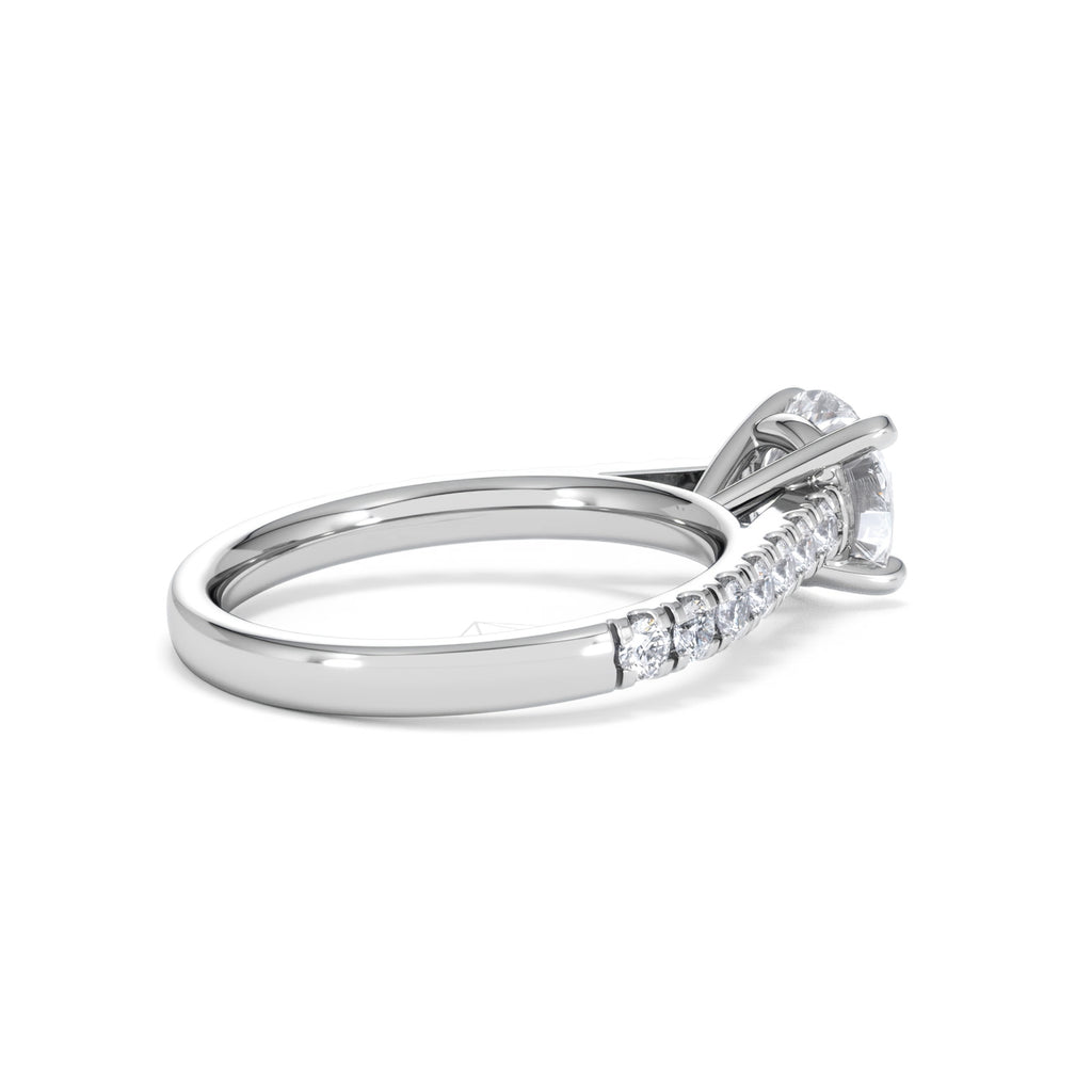 Natalia Lab Diamond Engagement Side Stone Ring Platinum 2.00CT F/VS1