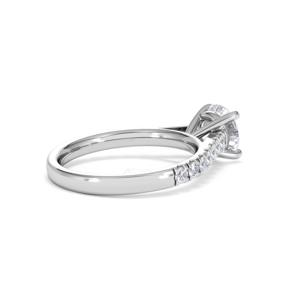 Natalia Lab Diamond Engagement Side Stone Ring Platinum 2.00CT F/VS1