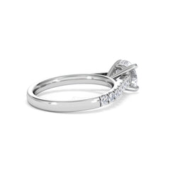 Natalia Lab Diamond Engagement Side Stone Ring Platinum 2.00CT F/VS1