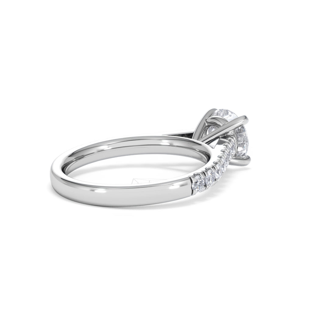 Natalia Lab Diamond Engagement Side Stone Ring Platinum 2.00CT F/VS1