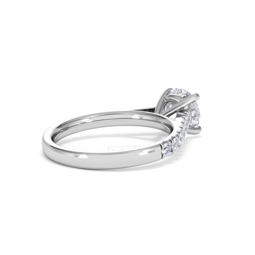 Natalia Lab Diamond Engagement Side Stone Ring Platinum 2.00CT F/VS1
