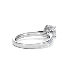Natalia Lab Diamond Engagement Side Stone Ring Platinum 2.00CT F/VS1