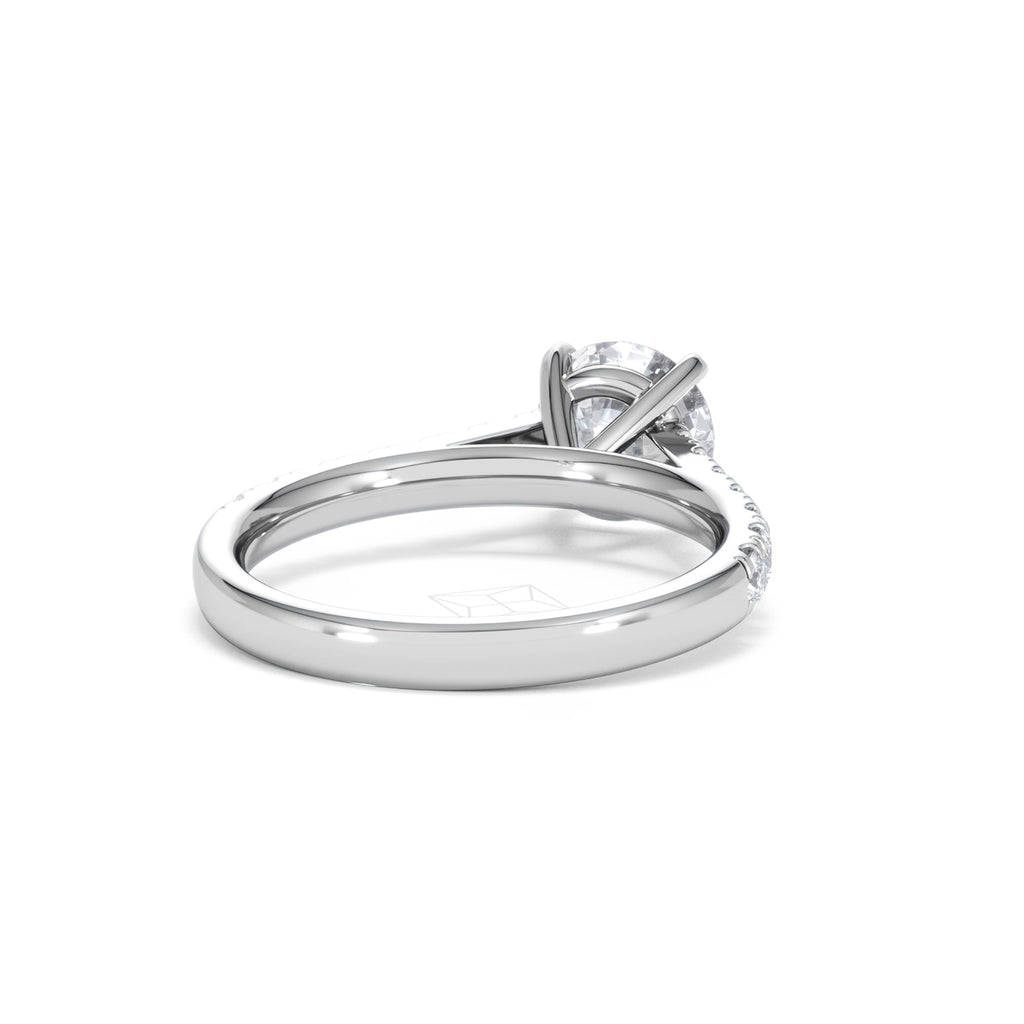 Natalia Lab Diamond Engagement Side Stone Ring Platinum 2.00CT F/VS1