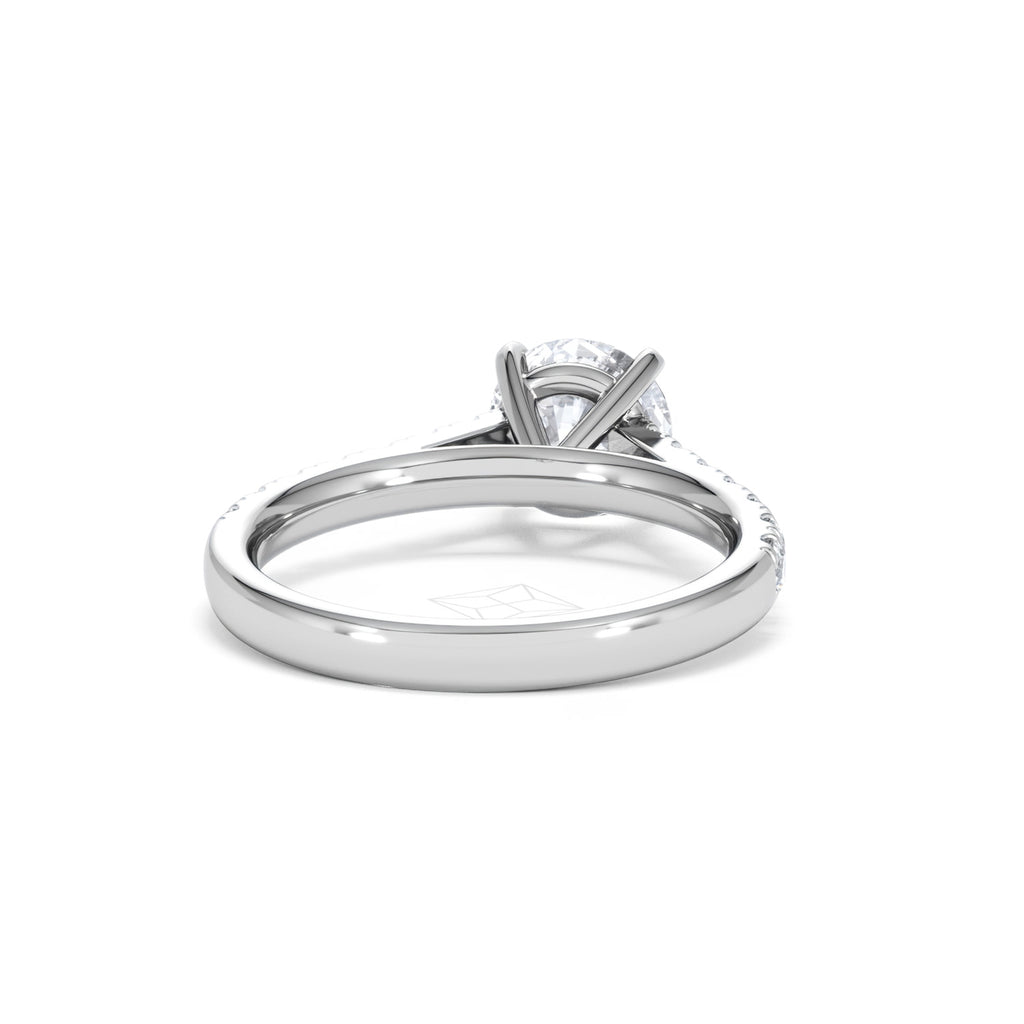 Natalia Lab Diamond Engagement Side Stone Ring Platinum 2.00CT F/VS1