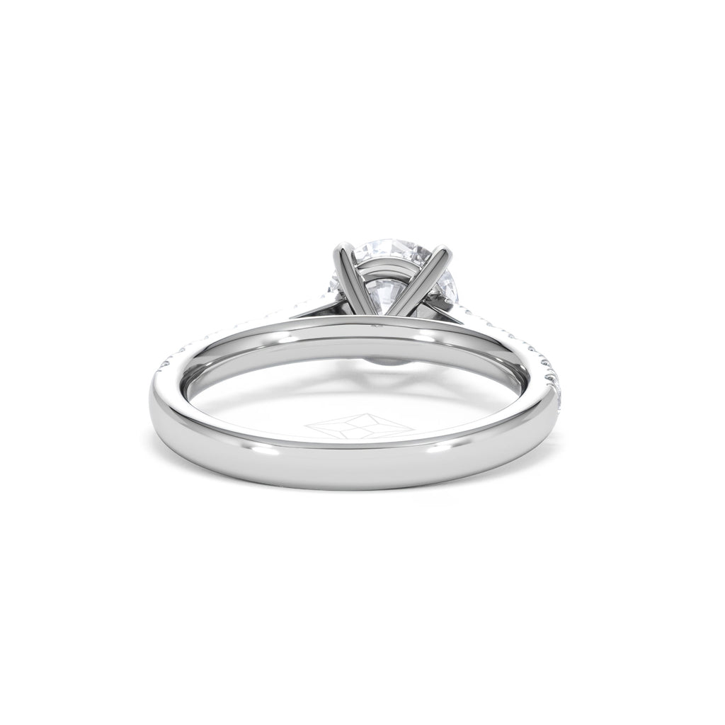 Natalia Lab Diamond Engagement Side Stone Ring Platinum 2.00CT F/VS1