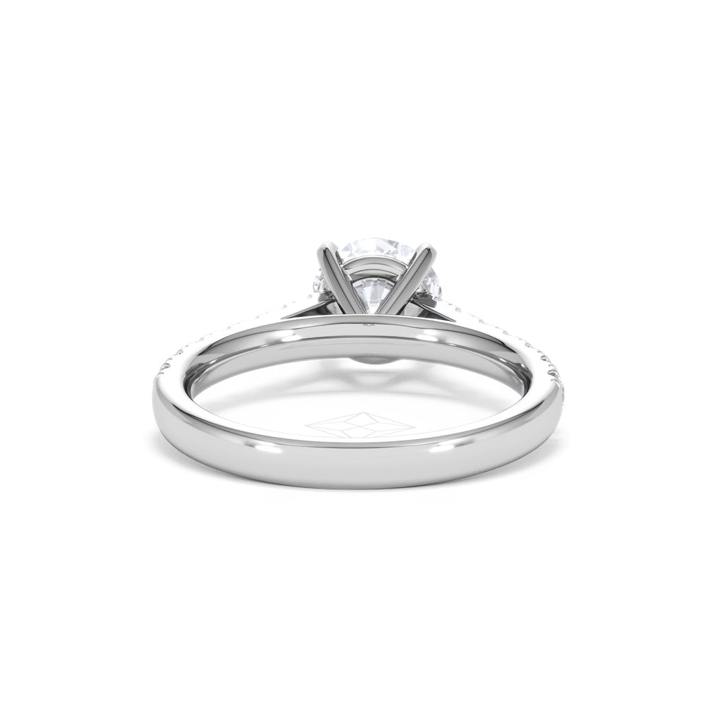 Natalia Lab Diamond Engagement Side Stone Ring Platinum 2.00CT F/VS1