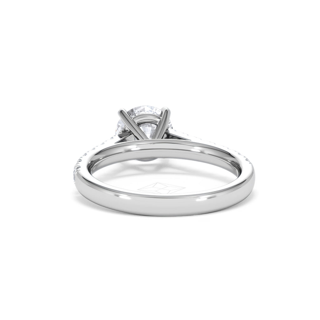 Natalia Lab Diamond Engagement Side Stone Ring Platinum 2.00CT F/VS1