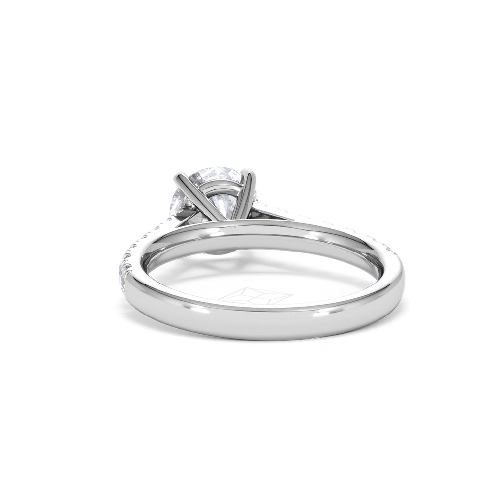 Natalia Lab Diamond Engagement Side Stone Ring Platinum 2.00CT F/VS1