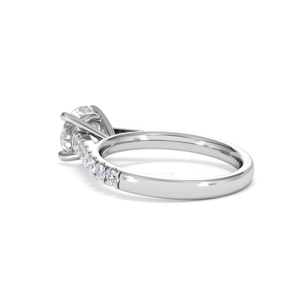 Natalia Lab Diamond Engagement Side Stone Ring Platinum 2.00CT F/VS1