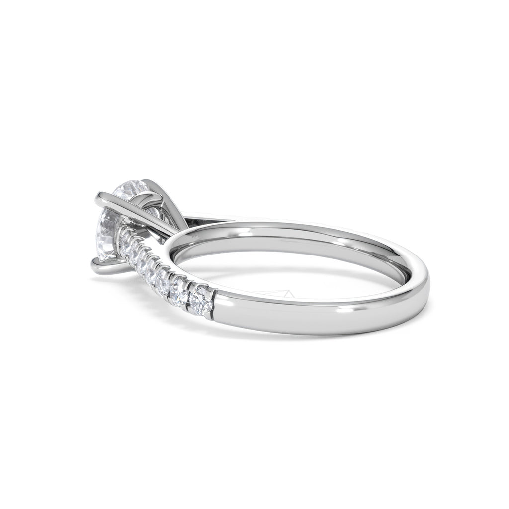 Natalia Lab Diamond Engagement Side Stone Ring Platinum 2.00CT F/VS1