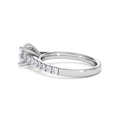 Natalia Lab Diamond Engagement Side Stone Ring Platinum 2.00CT F/VS1