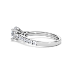 Natalia Lab Diamond Engagement Side Stone Ring Platinum 2.00CT F/VS1