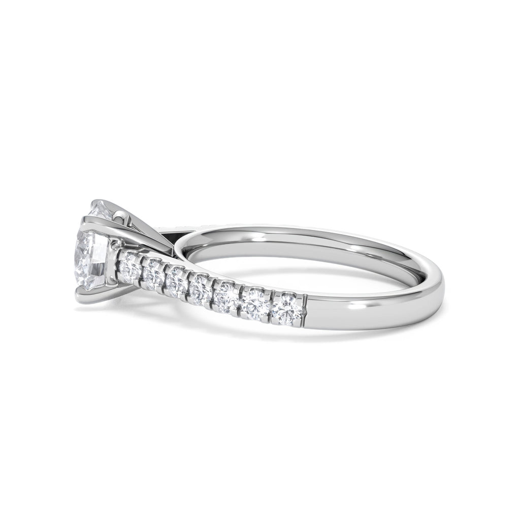 Natalia Lab Diamond Engagement Side Stone Ring Platinum 2.00CT F/VS1