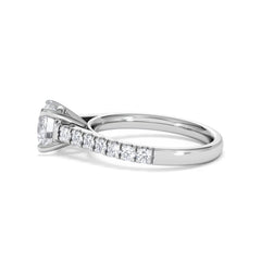 Natalia Lab Diamond Engagement Side Stone Ring Platinum 2.00CT F/VS1