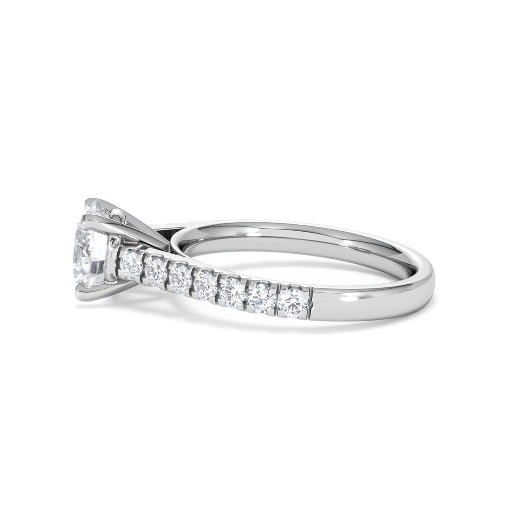Natalia Lab Diamond Engagement Side Stone Ring Platinum 2.00CT F/VS1