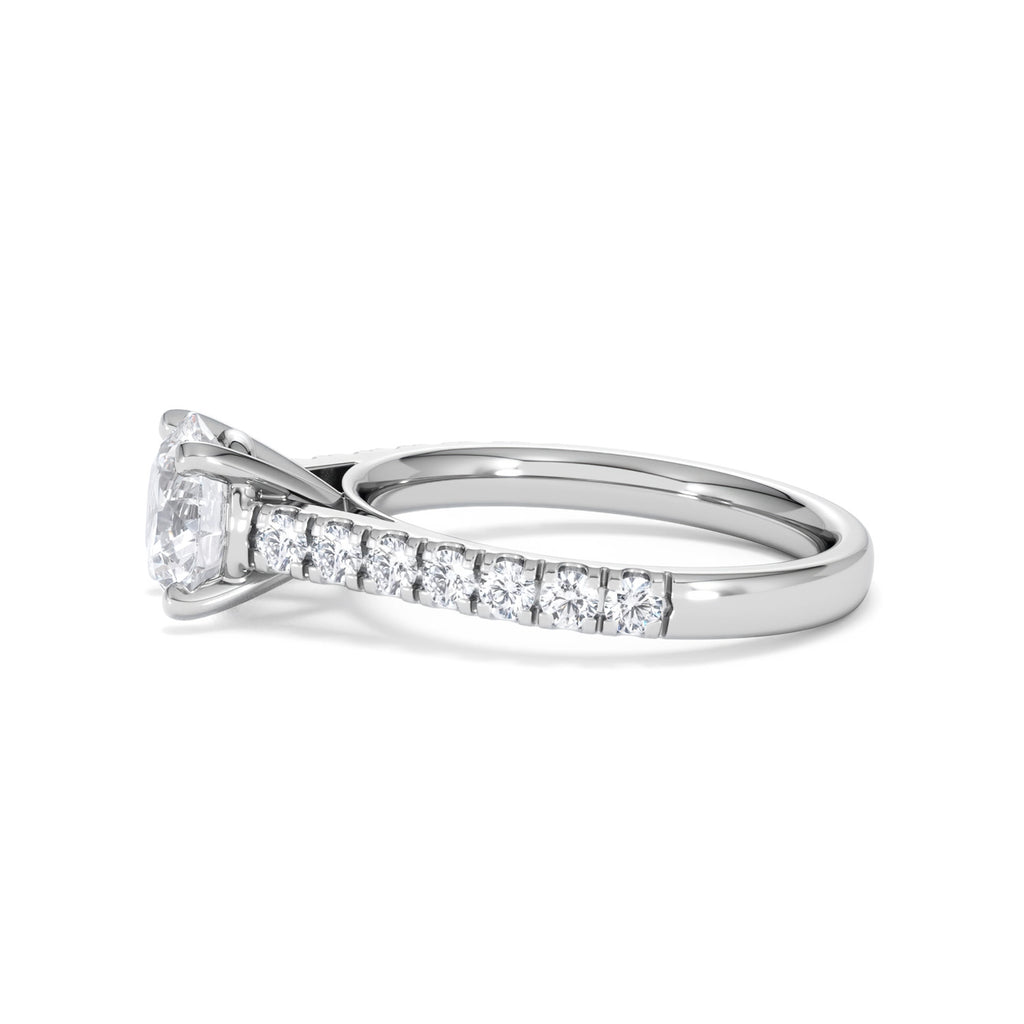 Natalia Lab Diamond Engagement Side Stone Ring Platinum 2.00CT F/VS1