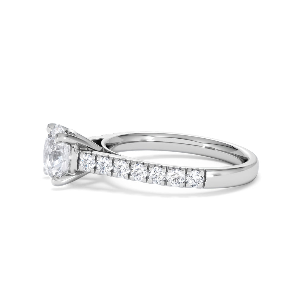 Natalia Lab Diamond Engagement Side Stone Ring Platinum 2.00CT F/VS1