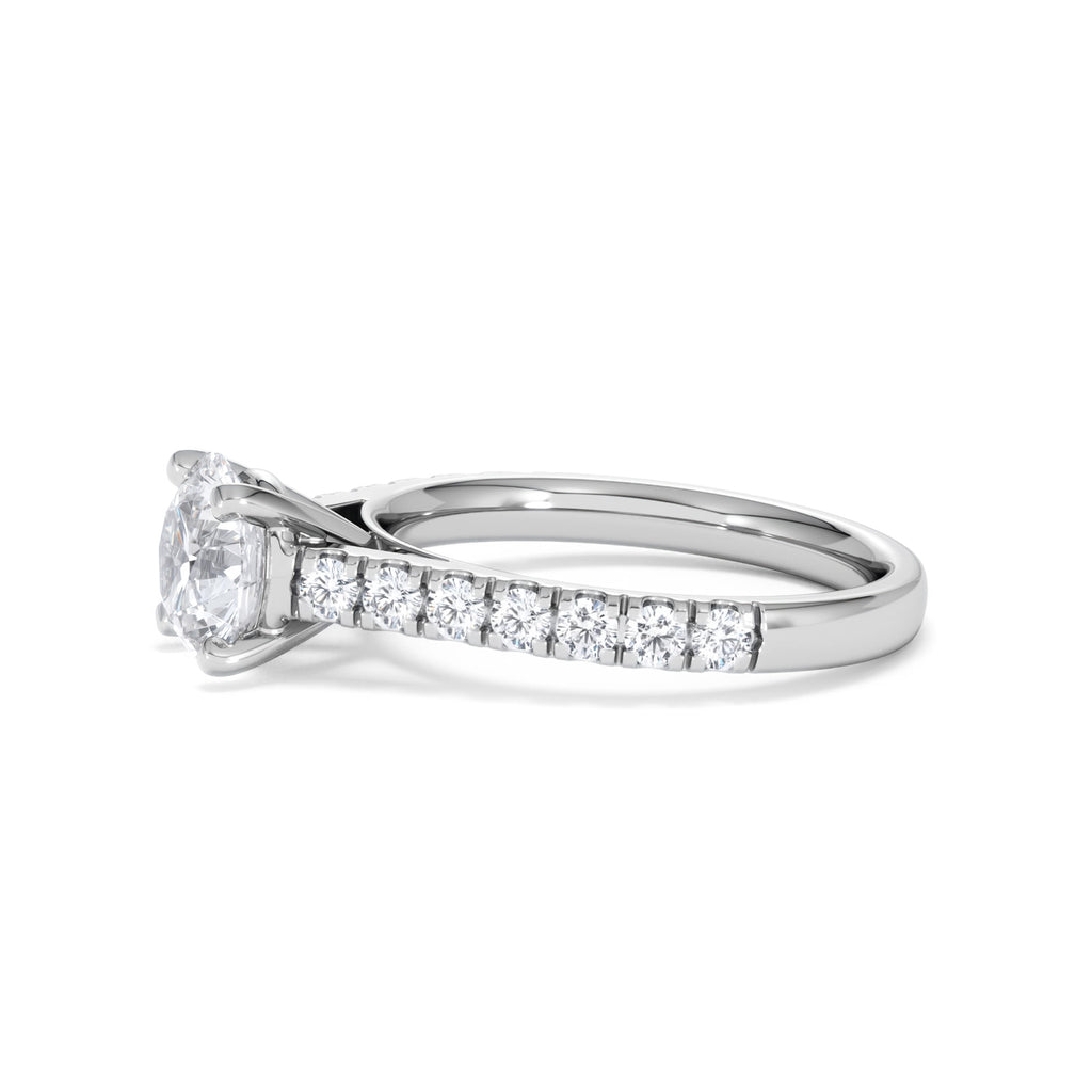 Natalia Lab Diamond Engagement Side Stone Ring Platinum 2.00CT F/VS1
