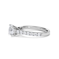 Natalia Lab Diamond Engagement Side Stone Ring Platinum 2.00CT F/VS1