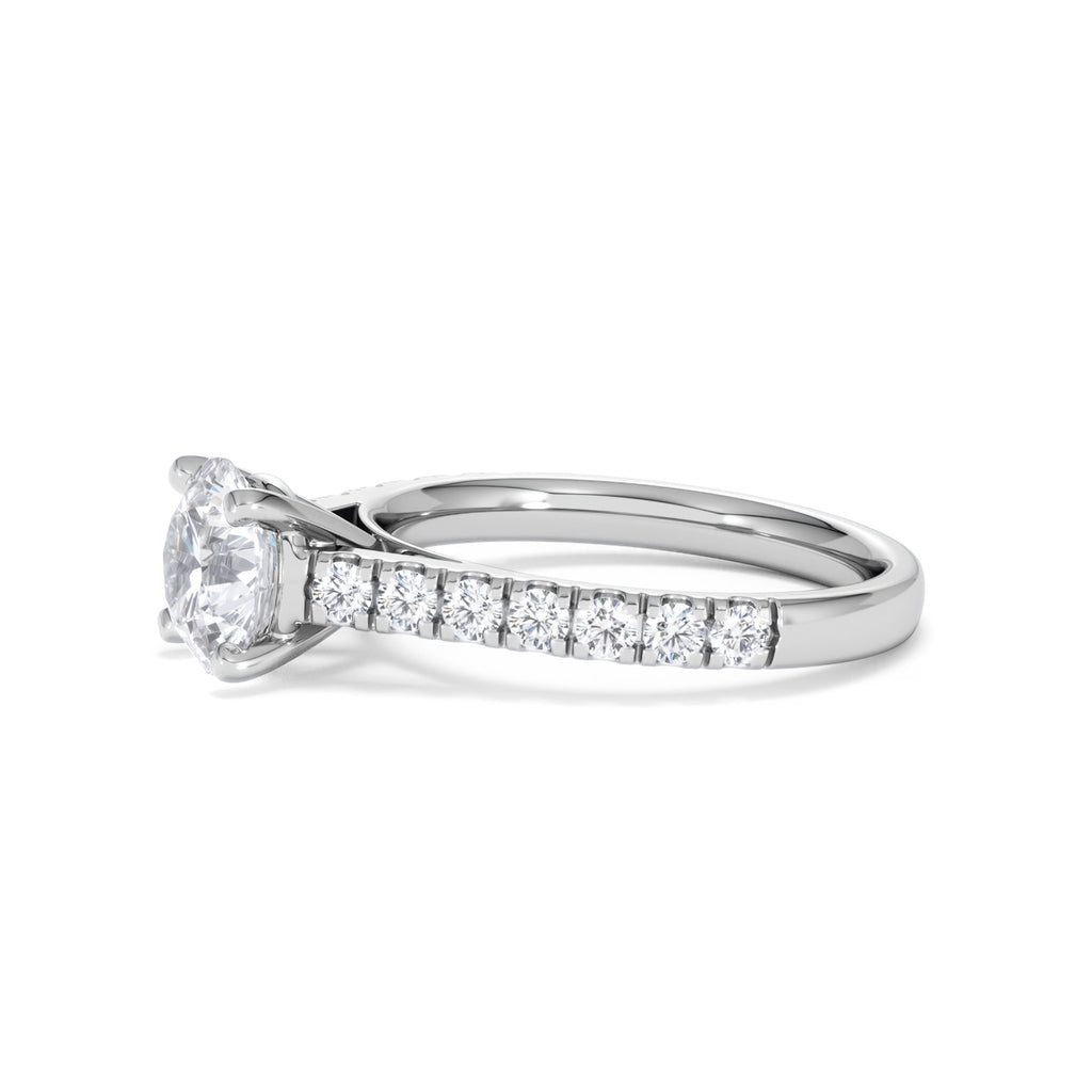Natalia Lab Diamond Engagement Side Stone Ring Platinum 2.00CT F/VS1