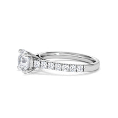 Natalia Lab Diamond Engagement Side Stone Ring Platinum 2.00CT F/VS1