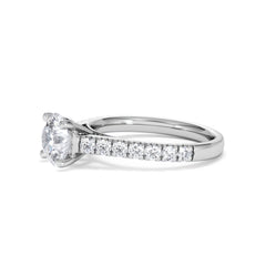 Natalia Lab Diamond Engagement Side Stone Ring Platinum 2.00CT F/VS1