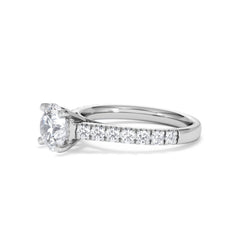 Natalia Lab Diamond Engagement Side Stone Ring Platinum 2.00CT F/VS1