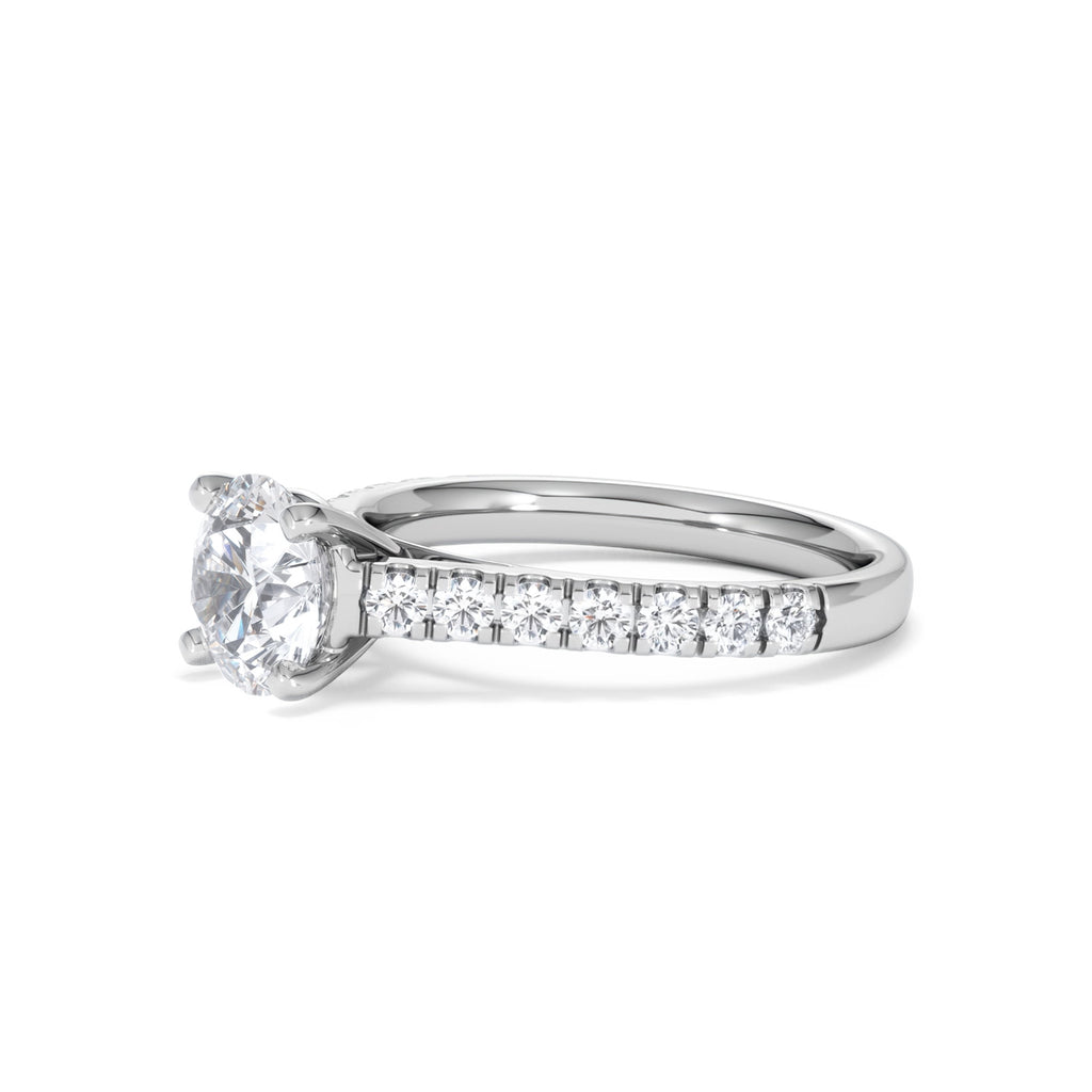 Natalia Lab Diamond Engagement Side Stone Ring Platinum 2.00CT F/VS1