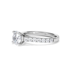 Natalia Lab Diamond Engagement Side Stone Ring Platinum 2.00CT F/VS1