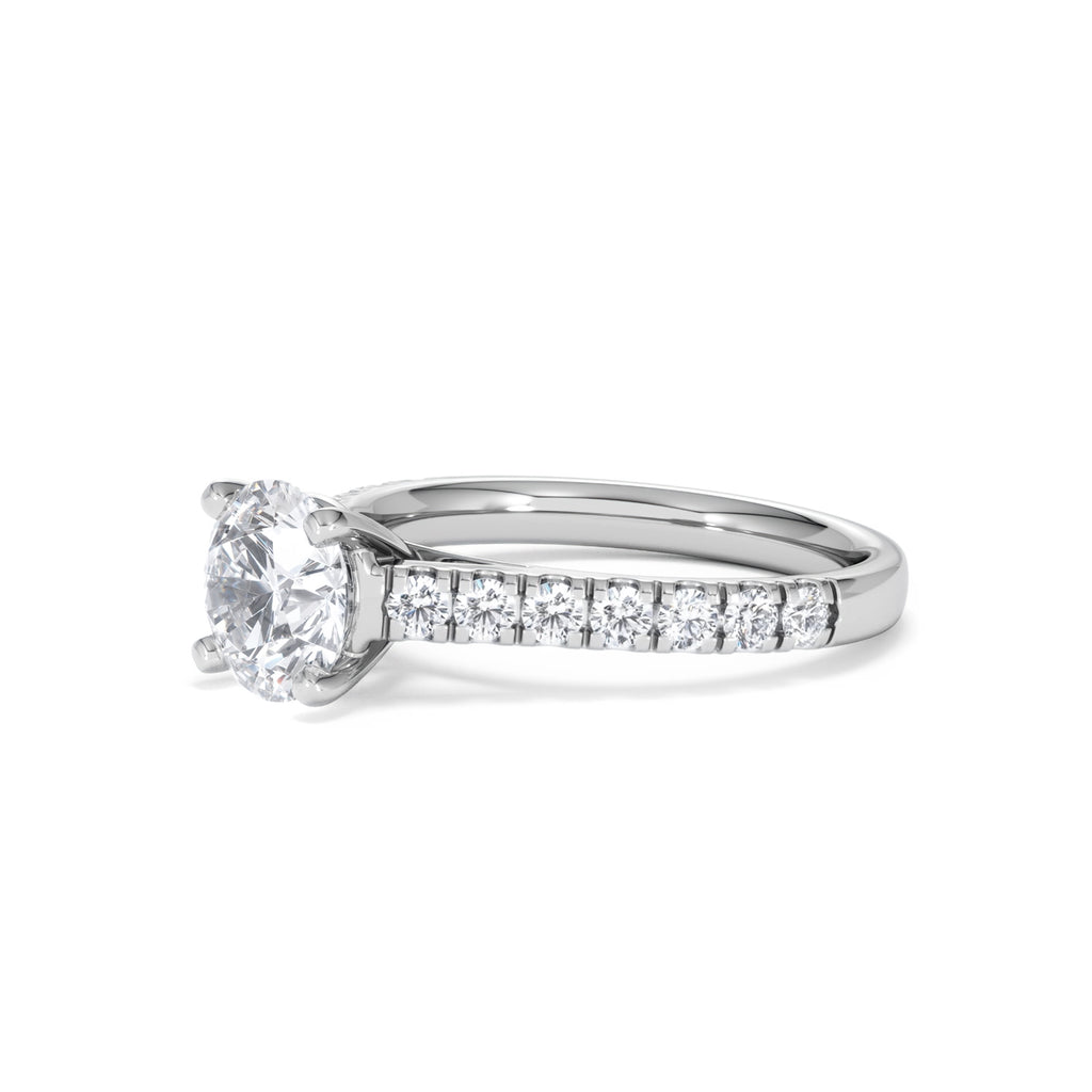 Natalia Lab Diamond Engagement Side Stone Ring Platinum 2.00CT F/VS1