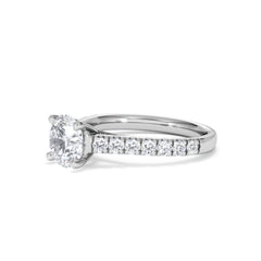 Natalia Lab Diamond Engagement Side Stone Ring Platinum 2.00CT F/VS1