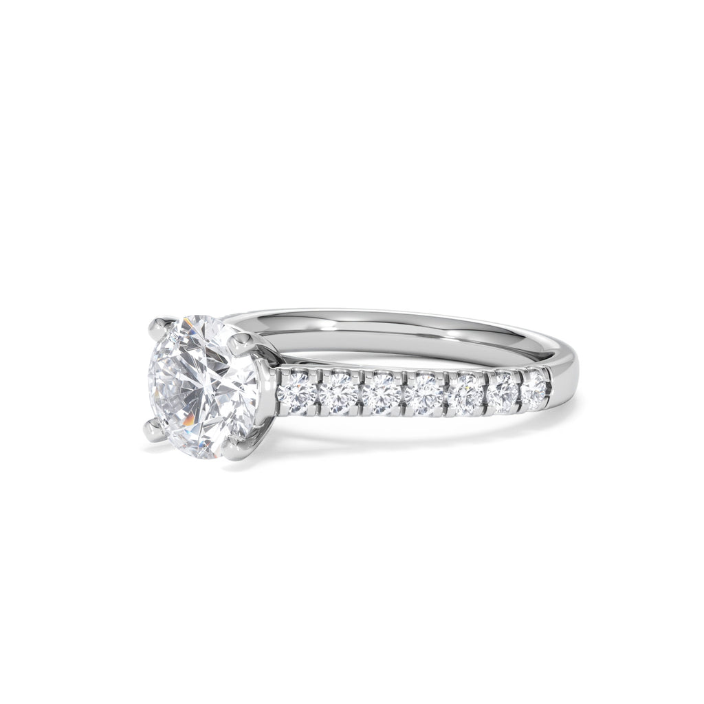 Natalia Lab Diamond Engagement Side Stone Ring Platinum 2.00CT F/VS1